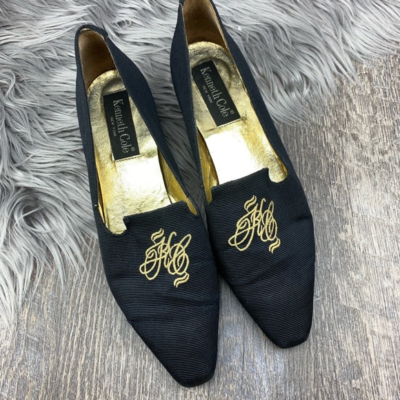 VTG Kenneth Cole Preppy Embroidered Loafers